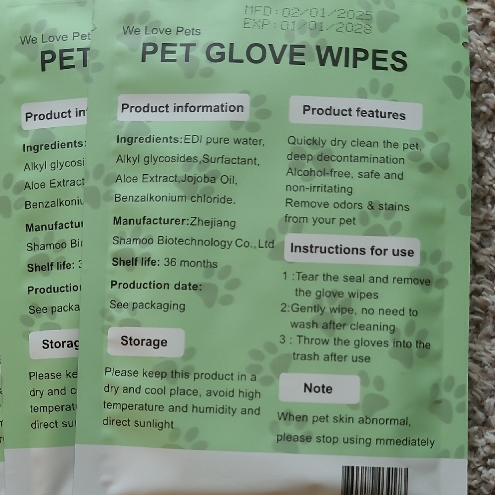 WLP Pet Glove Wipes for Dogs & Cats - Picture 5 of 5